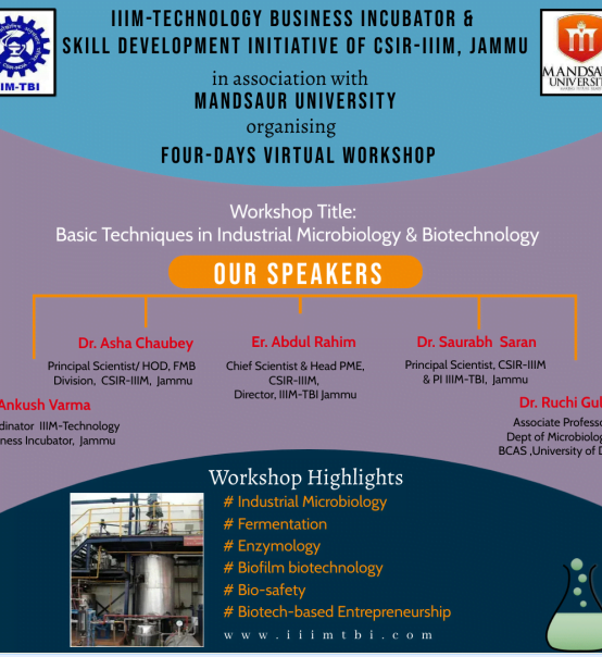 Workshop on “Basic Techniques in Industrial Microbiology and Biotechnology”
