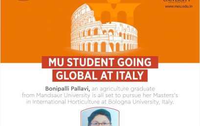 Agriculture Department Student to Pursue Masters in Italy Soon