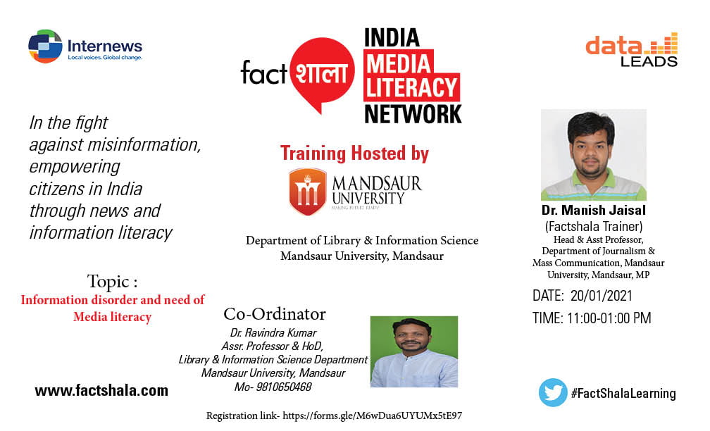 One day Training Programme on Information Disorder and Media Literacy