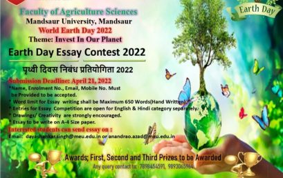 Celebration of  world earth day, 2022 and  theme “Invest in Our planet”