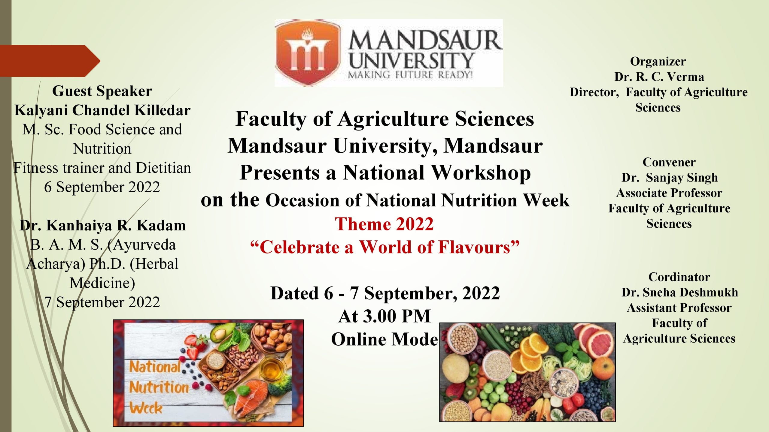 Organized National Workshop on the occasion of nutrition week