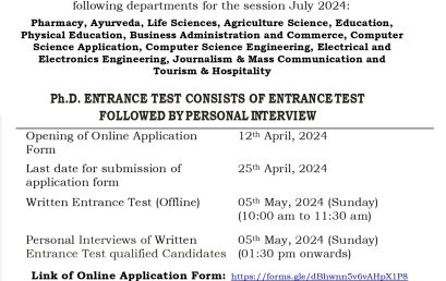 Apply for Ph.D. Entrance Exam July 2024
